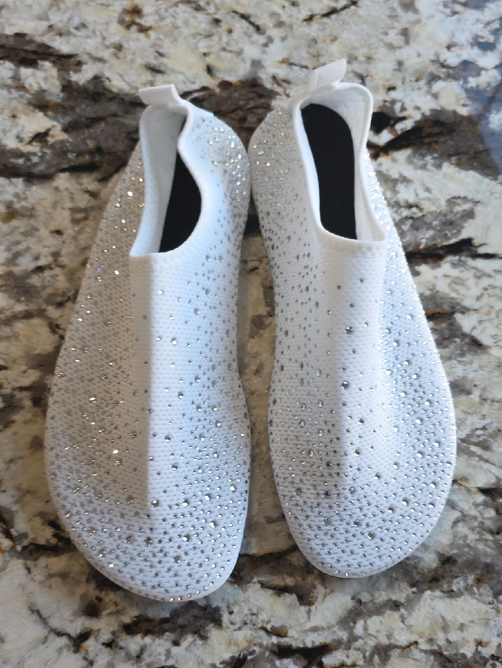 White Crystal Slip-On Women’s Shoes
